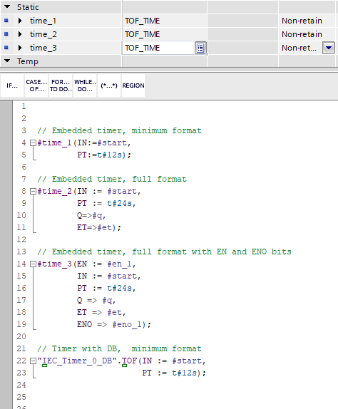 TOF Examples